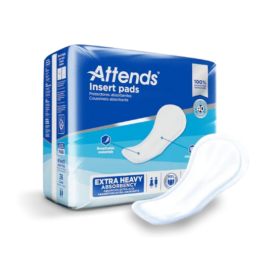 Attends insert pads for incontinence, extra heavy absorbency, 36-count pack