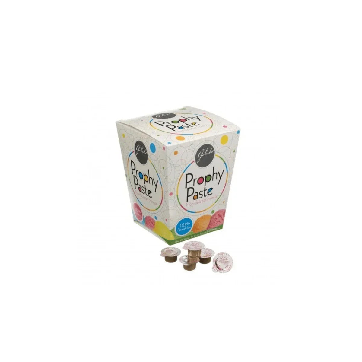 Box of Prophy Paste dental polishing paste with single use cups for oral care