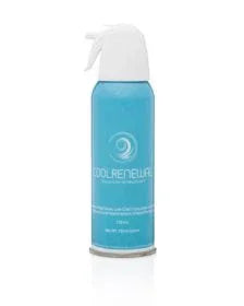 Blue CoolRenewal spray can for medical or home care use on white background