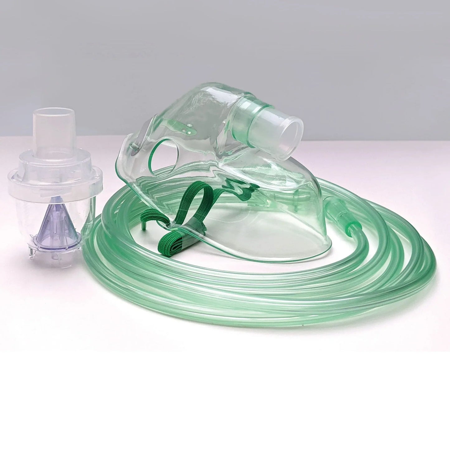Nebulizer mask kit with oxygen tubing and medicine chamber for respiratory therapy