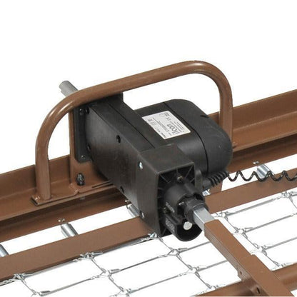 Electric hospital bed motor and frame detail, ultra-light adjustable bed component