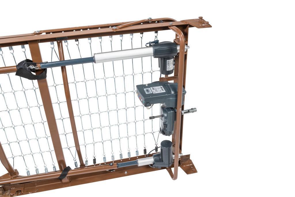 Electric adjustable low height hospital bed frame with motorized actuators