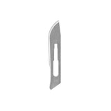 Stainless steel surgical scalpel blade size 21 on white background