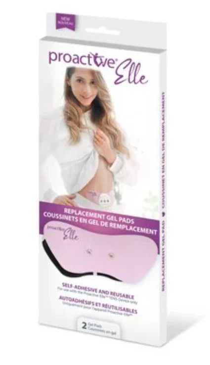 Proactive Elle replacement gel pads for medical devices, self-adhesive, reusable, 2-pack