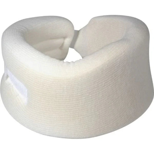 Soft foam cervical neck collar for neck support, white, medical orthopedic device