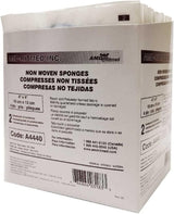 Box of AMD-Ritmed non woven sponges 4x4 inch, sterile medical gauze pads, 4 ply, code A4440