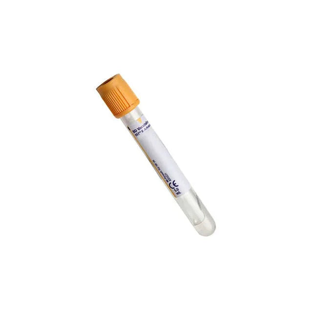 Vacutainer blood collection tube with yellow cap for medical lab use