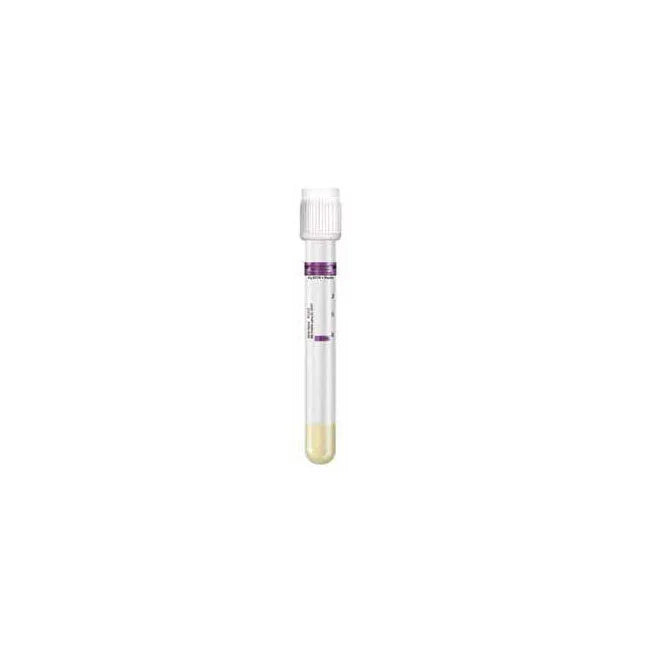 Empty blood collection tube with white cap for medical laboratory use
