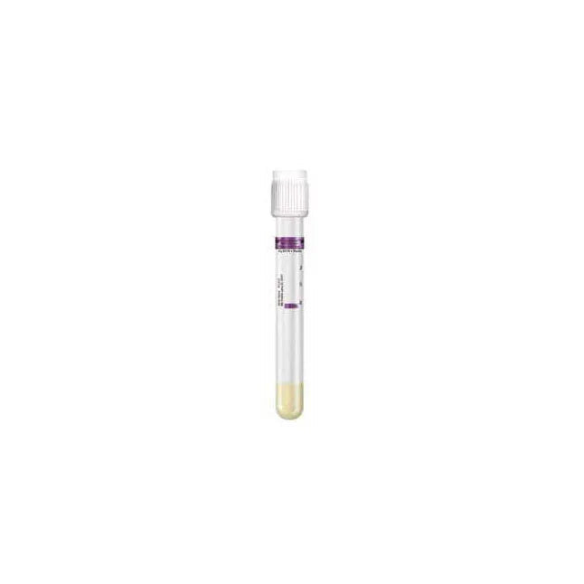 Empty blood collection tube with white cap for medical laboratory use
