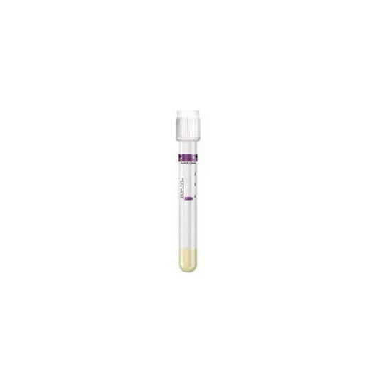 Empty blood collection tube with white cap for medical laboratory use