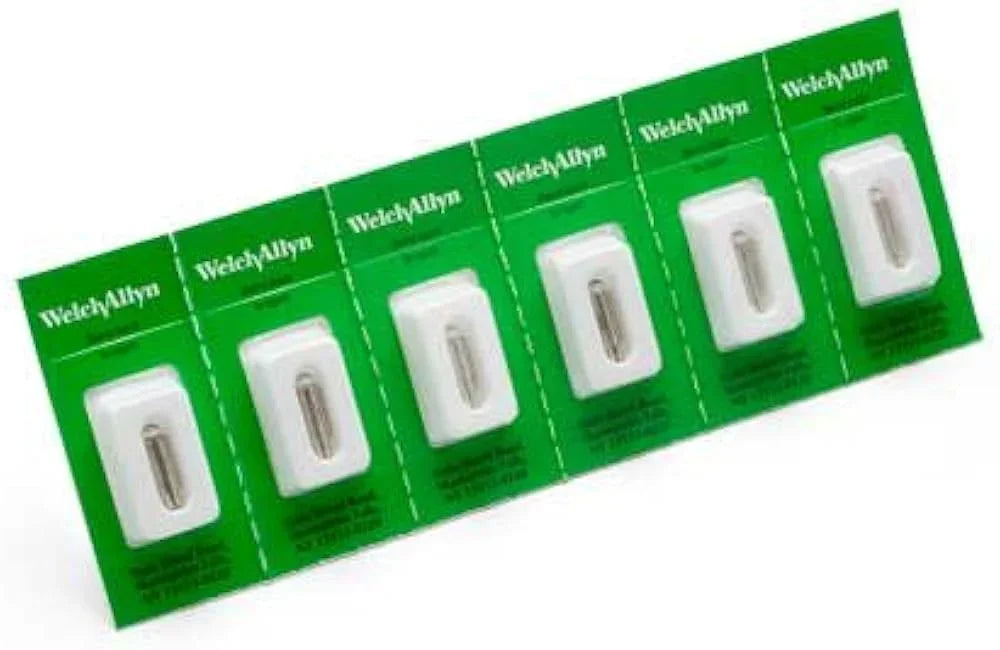 Welch Allyn medical replacement bulbs in blister pack, diagnostic instrument accessory.