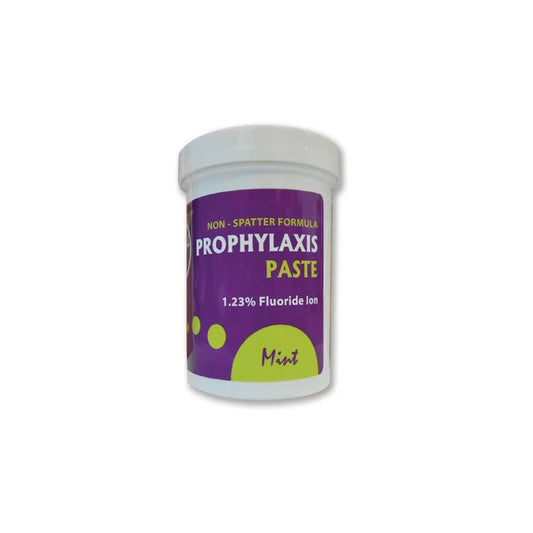 Prophylaxis paste container, mint flavor, 1.23% fluoride ion, dental hygiene supply