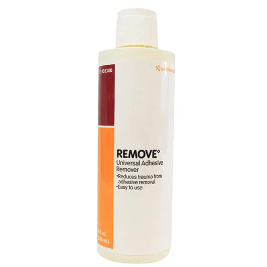 Bottle of universal adhesive remover for medical and home care use, 8 oz size
