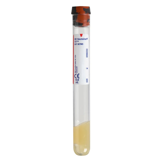 BD Vacutainer SST blood collection tube with orange cap for medical laboratory use