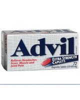 Advil Extra Strength Caplets 72 count box, ibuprofen 400mg for pain relief and fever