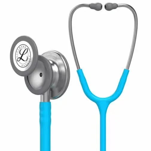 Blue and silver dual-head stethoscope, medical diagnostic equipment for home care