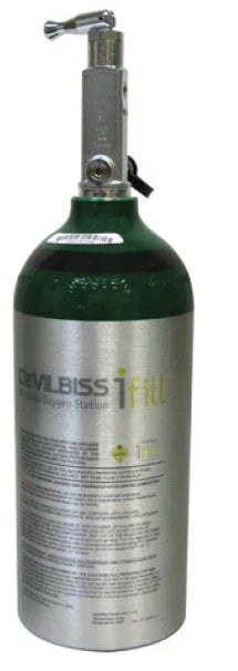 DeVilbiss iFill portable oxygen cylinder for respiratory therapy and home care.