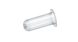 Transparent plastic medicine cup with flared rim for medical supply use