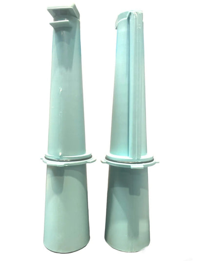 Light blue plastic bed risers for medical home care and accessibility support
