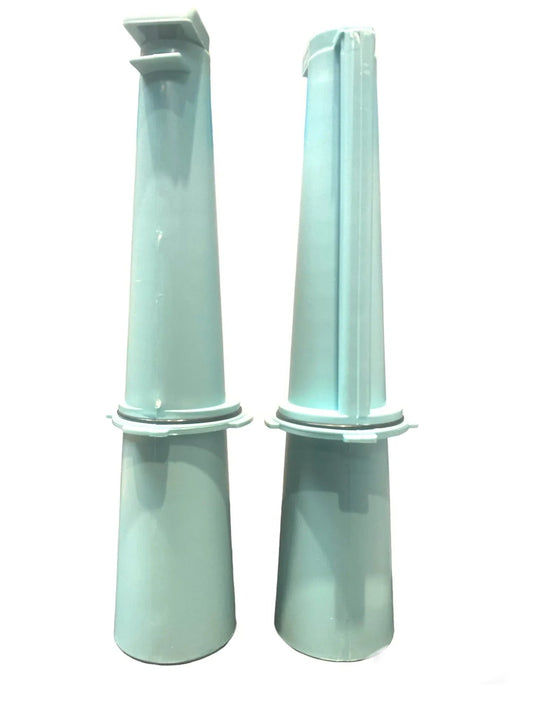 Light blue plastic bed risers for medical home care and accessibility support