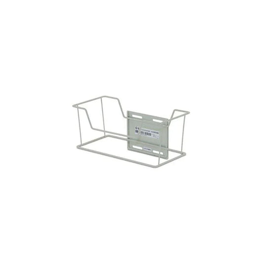 White wire wall-mount medical storage basket for home care or healthcare supplies