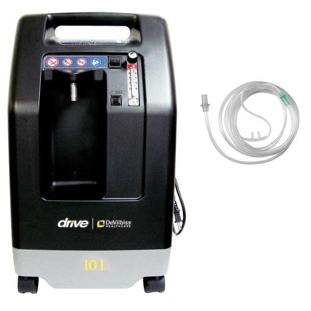 DeVilbiss 10L oxygen concentrator with nasal cannula for home respiratory care