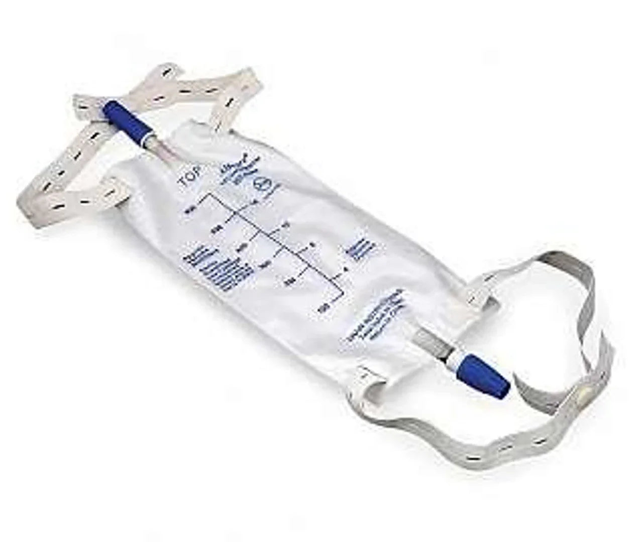 Sterile leg urine drainage bag with adjustable straps and measurement markings, for medical use
