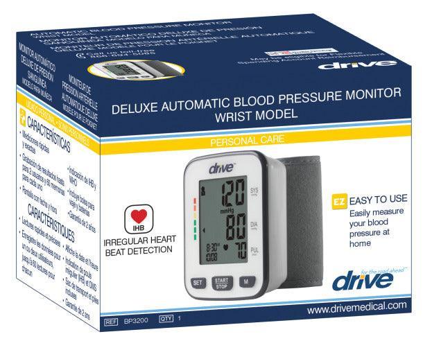Deluxe automatic wrist blood pressure monitor with box packaging, home care medical supply