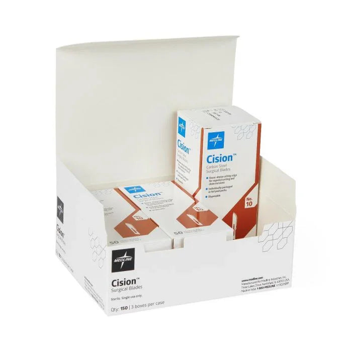 Medline Sterile Carbon Steel Surgical Blade #10 | 50/Box | CISION10CS