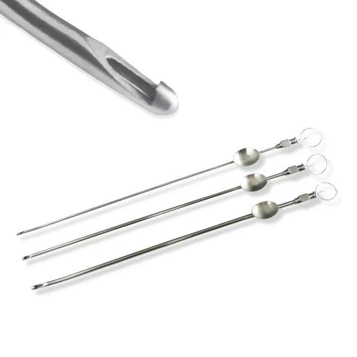Stainless steel medical curettes with loop handles, sterile surgical instruments