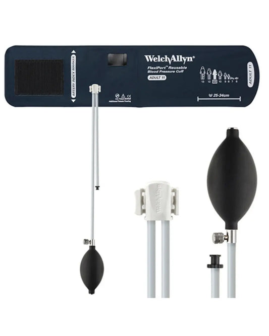 Welch Allyn reusable adult blood pressure cuff with inflation bulb and tubing