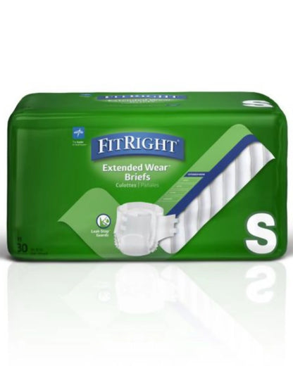 FitRight Extended Wear Briefs package, size small, adult incontinence diapers, green pack