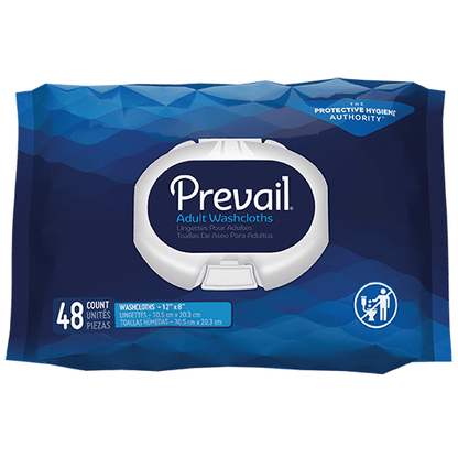 Prevail adult washcloths 48 count pack, disposable personal hygiene wipes for adults