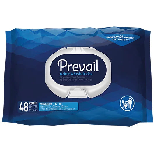 Prevail adult washcloths pack of 48 disposable wipes for personal care
