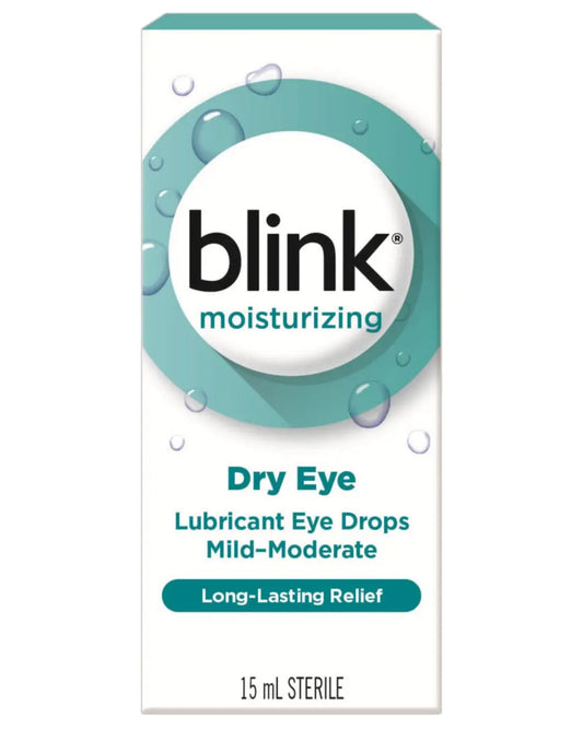 Blink moisturizing dry eye lubricant eye drops box, 15ml, for mild to moderate dry eye relief
