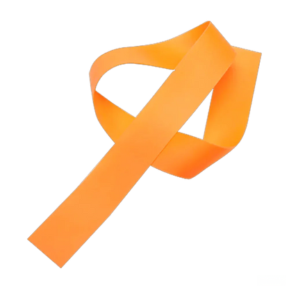Orange resistance exercise band for physical therapy and rehabilitation