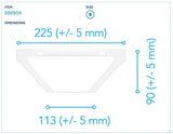 Small surgical respirator mask with dimensions 225x90x113 mm, item 202914 diagram
