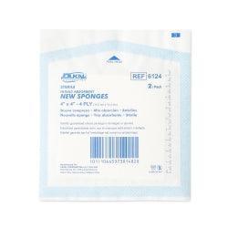 Sterile nonwoven medical gauze sponge 4x4 inch 4-ply, 2-pack in sealed packaging