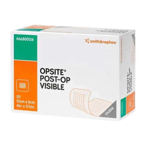 Box of sterile post-op visible wound dressings, 10cm x 8cm, 20 count, for surgical care