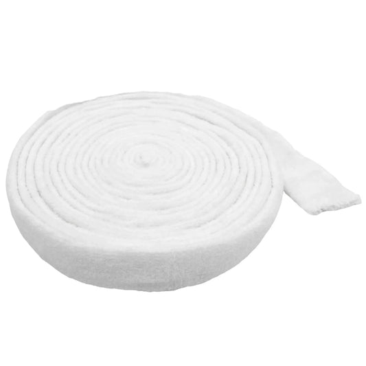 Rolled white tubular mesh bandage for wound care and medical dressing support